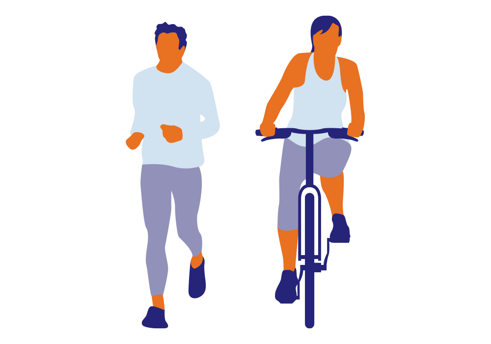illustration vélo et course