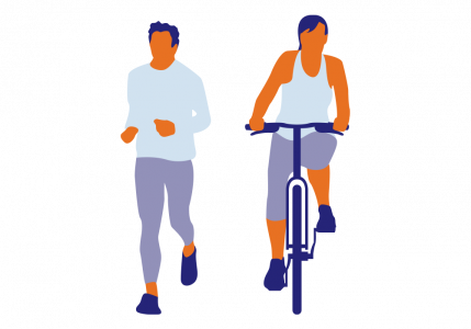 illustration vélo et course